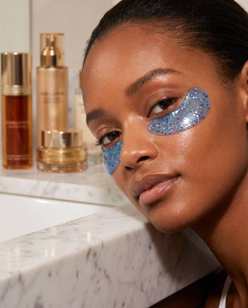 Blue Glitter Eye Masks