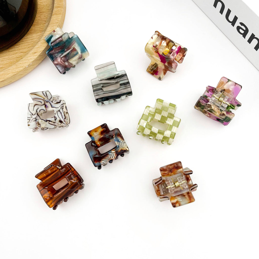 0.9'' Mini Square Hair Claw Clip: A