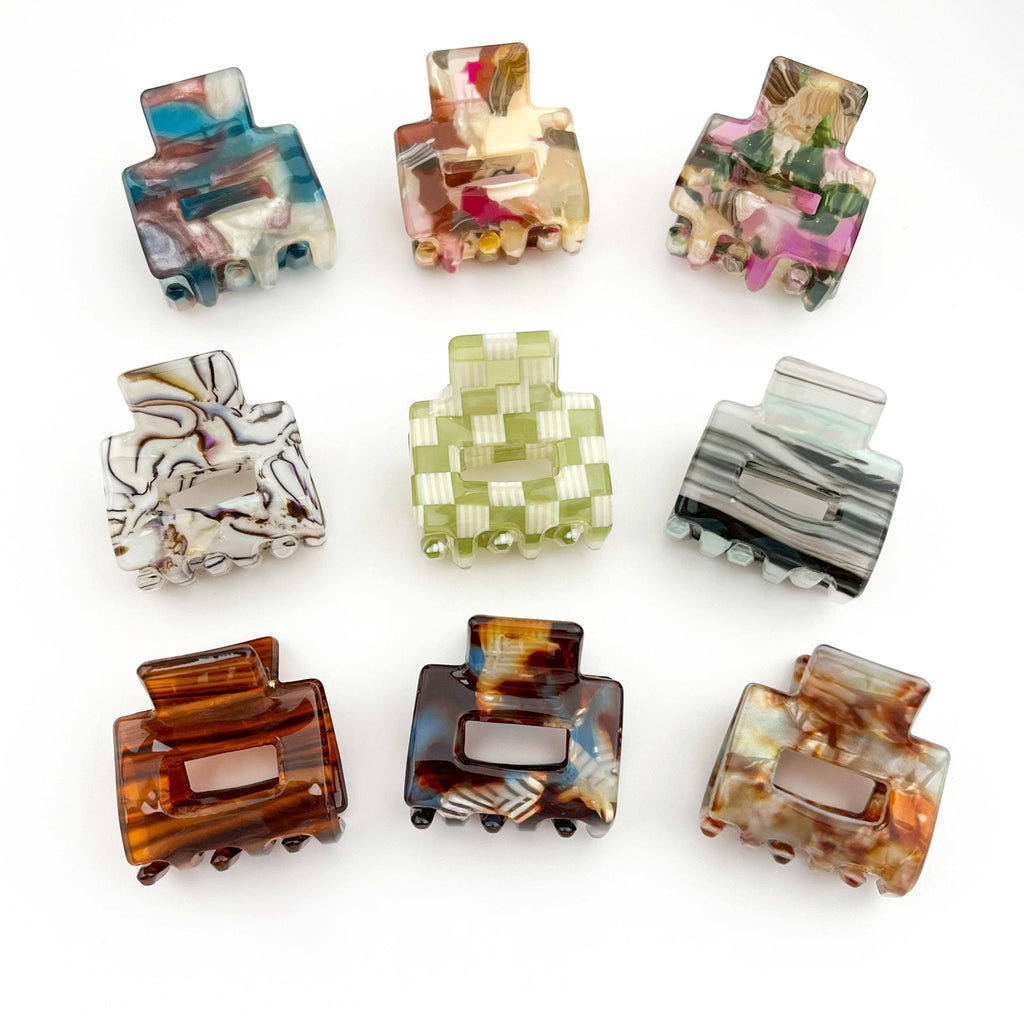 0.9'' Mini Square Hair Claw Clip: A