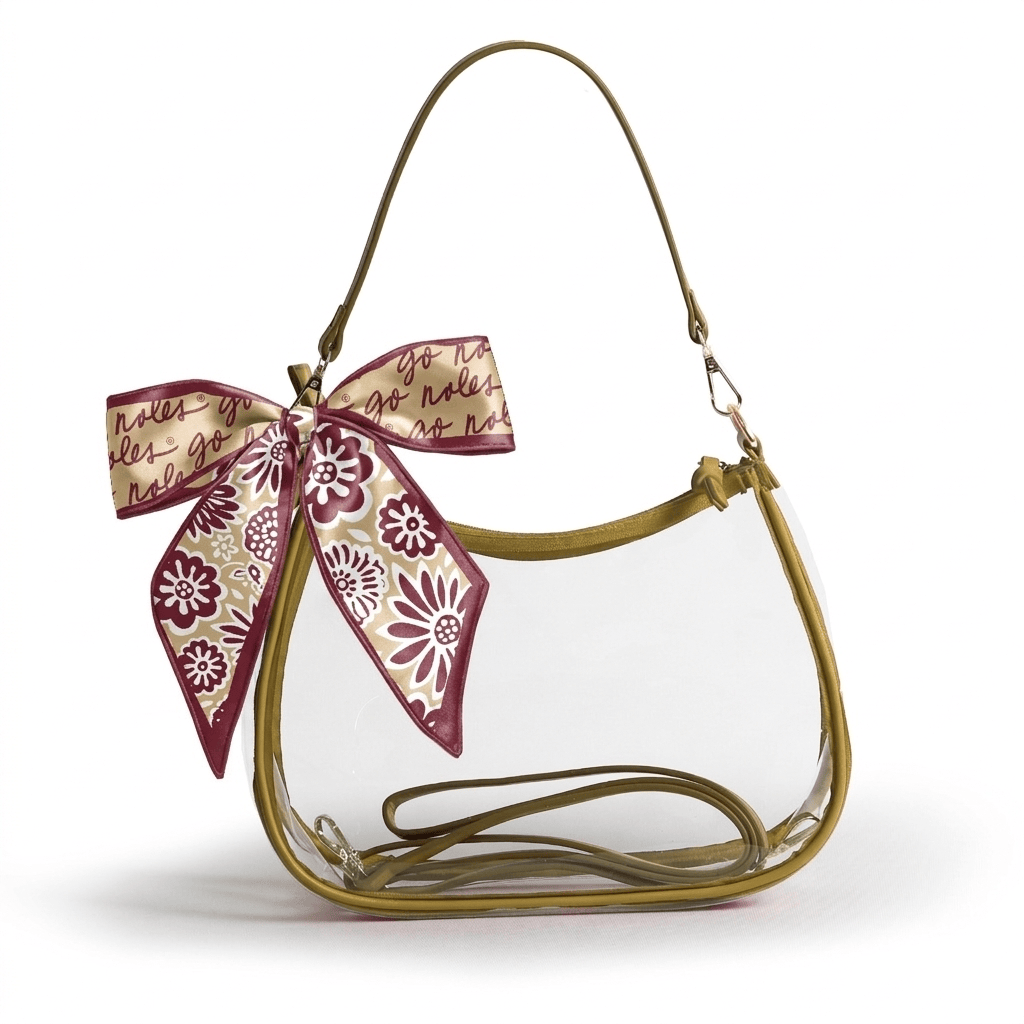 Florida State Seminoles Sara Clear Purse with Skinny Scarf – Large Stadium Bag