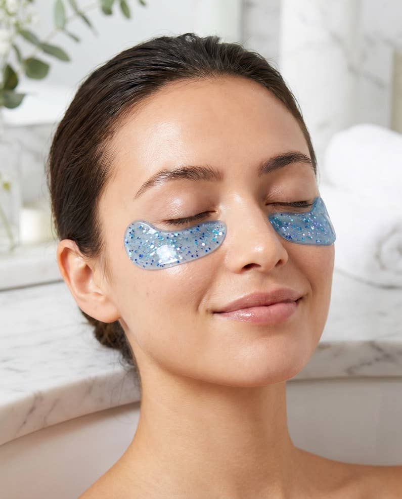 Blue Glitter Eye Masks