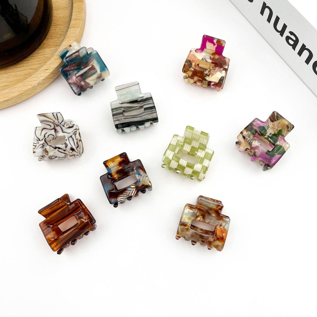 0.9'' Mini Square Hair Claw Clip: A